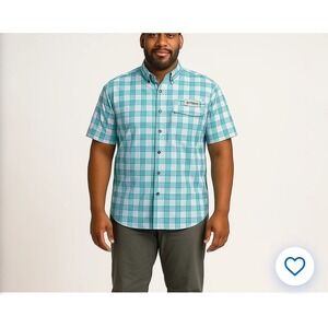 Magellan Outdoors Mens Plaid Button Down Short Sleeve Fishing Shirt 3XL